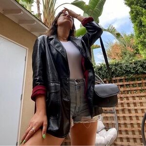 FREE PEOPLE VEGAN LEATHER JACKET